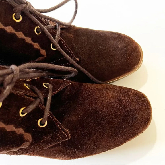 Naturalizer‎ Kaitlyn Brown Suede Wedge Bootie Women’s Size 9 Autumn in New York - Picture 6 of 12